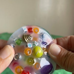 Small Pocket Picky Pad Made from Silicone Rubber  Beads   Anxiety Relief Skin Picking ADHD Autism Neurodivergent Unique Homemade Fidget Tool