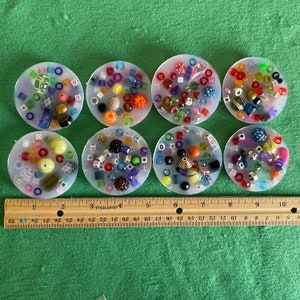 Set of 8 Small Pocket Picky Pads Made from Silicone Rubber  Beads   Anxiety Relief Skin Picking ADHD Autism Neurodivergent Unique Homemade