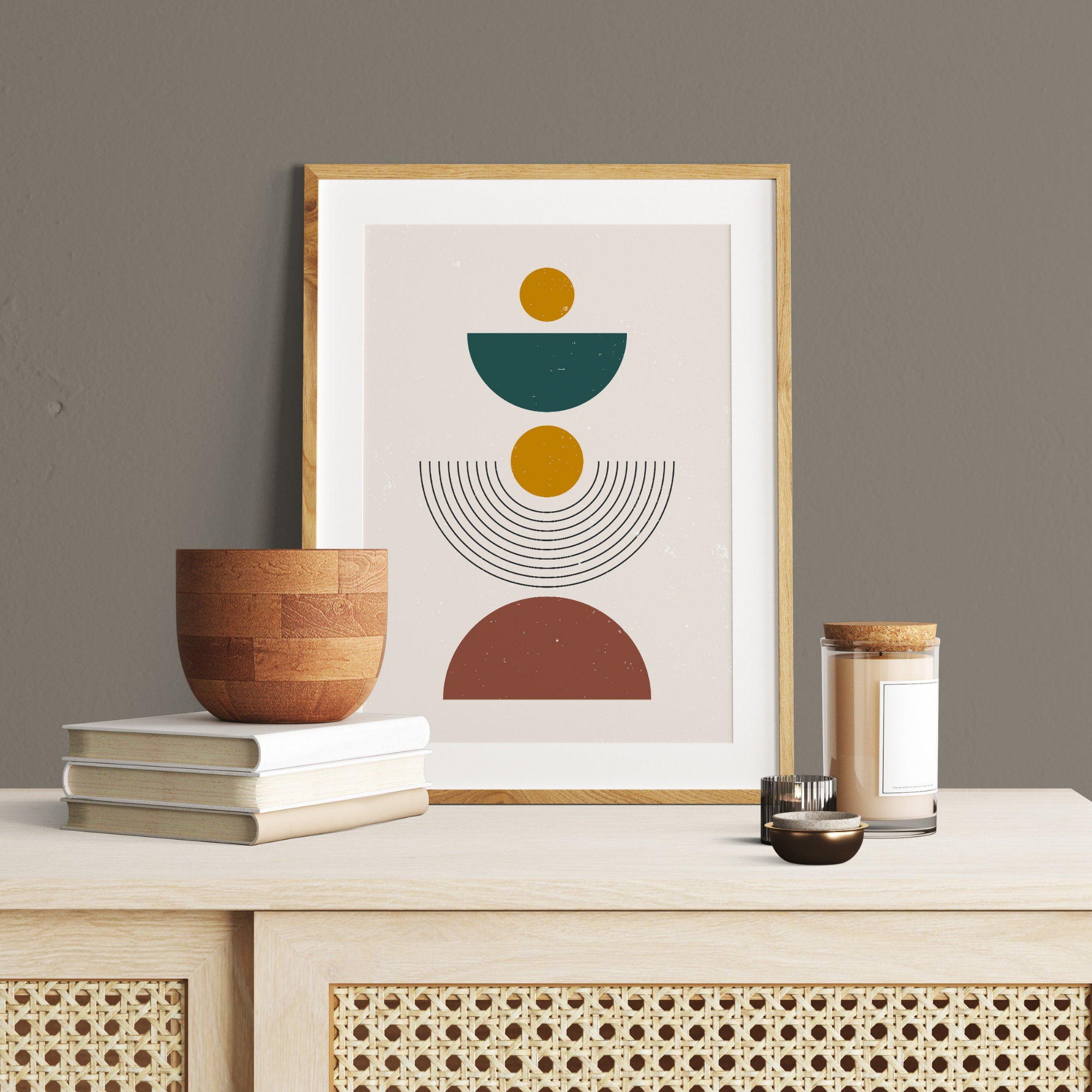 Mid Century Modern Printable Wall Art Set of 3, Neutral Abstract ...