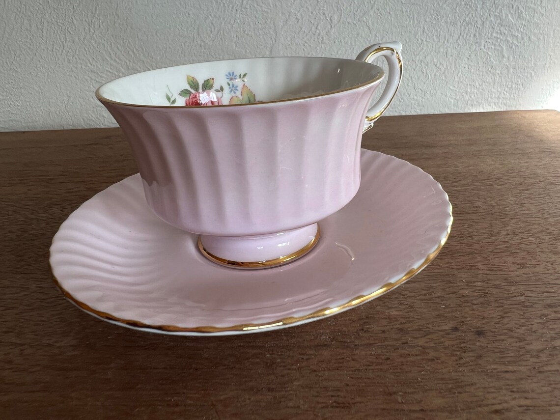 Vintage Paragon Fine Bone China England Pink Rose Footed Rose Etsy