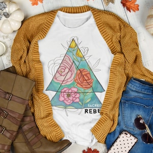Sacred Rebel T-Shirt: High Vibe, Hand Drawn, Original Artwork. Effortless, Spiritual, Boho Style. Spiritual Tee. Spiritual Gift, Yoga Shirt
