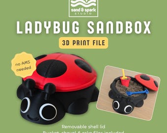 Ladybug Sandbox STL | Digital File | 3D Printable Toy | Kinetic Sand Container | Sensory Play | Commercial Rights Included
