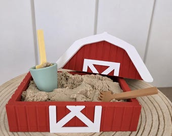Barn Sandbox Playset | Farm-Themed Kinetic Sand Toy | Physical Play Set