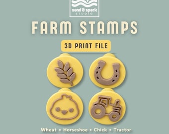 Farm-Themed Stamps | Sand, Play-Doh & Ink | 3D Print File