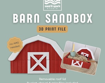 Barn Sandbox 3D Print File | Farm Playset 3MF | Commercial License | Instant Digital Download