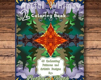 Artist Illustrated Coloring Book: 45 Hand-Drawn Designs (PDF/PNG Digital Download)