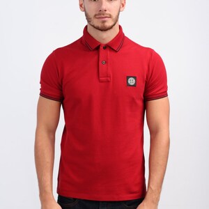 red stone island polo