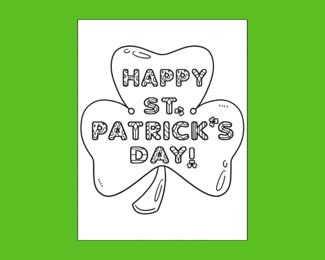 St Patrick's Day Coloring Pages, Printable St Patrick's Coloring, Color
