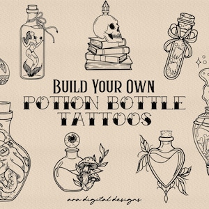 Build Your Own Potion Bottle Tattoo Stamps Procreate Tattoo Stamps Brushes
