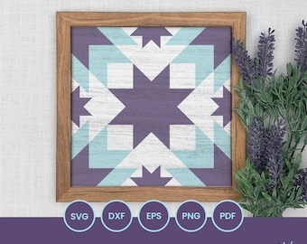 Night Heavens Quilt Block SVG, Geometric Laser Cut Files (Digital Download)