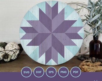 Starburst Round Quilt Block SVG, Laser Cut Files (Digital Download)