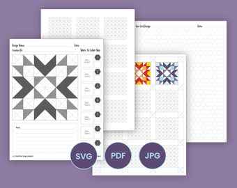 14 Unique Quilters Grid Paper Worksheets 8.5 x 11, PDF, JPG, SVG