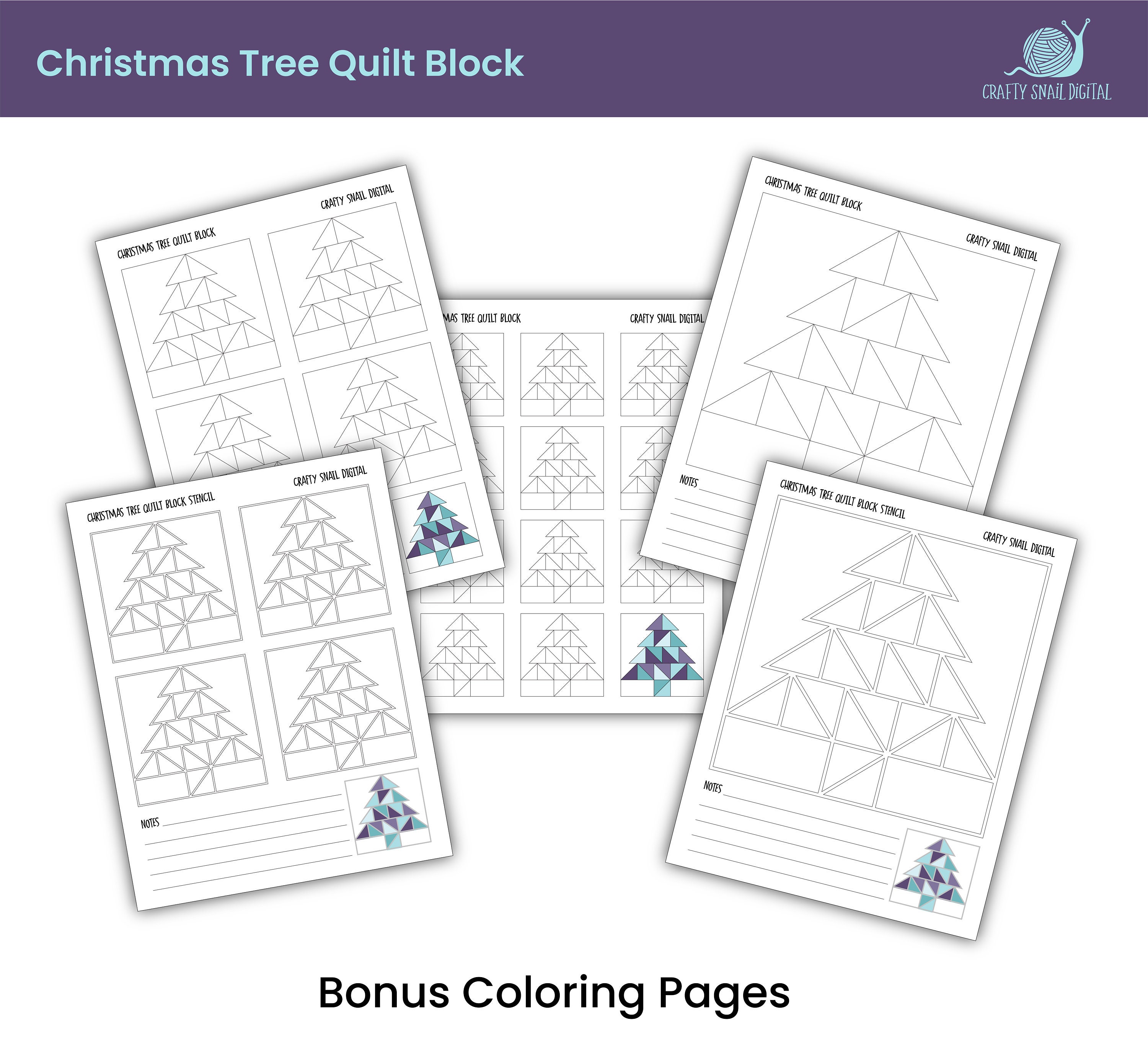 Christmas Tree Quilt Block SVG, Barn Quilt Pattern (digital Download ...