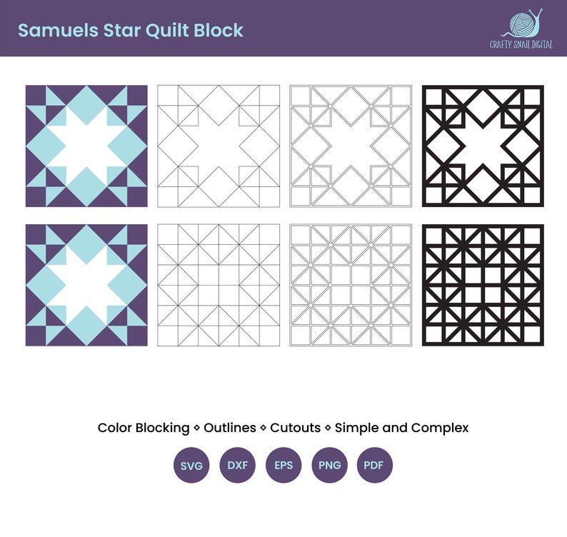 Samuels Star Quilt Block SVG, Laser Cut Files (digital Download) - Etsy