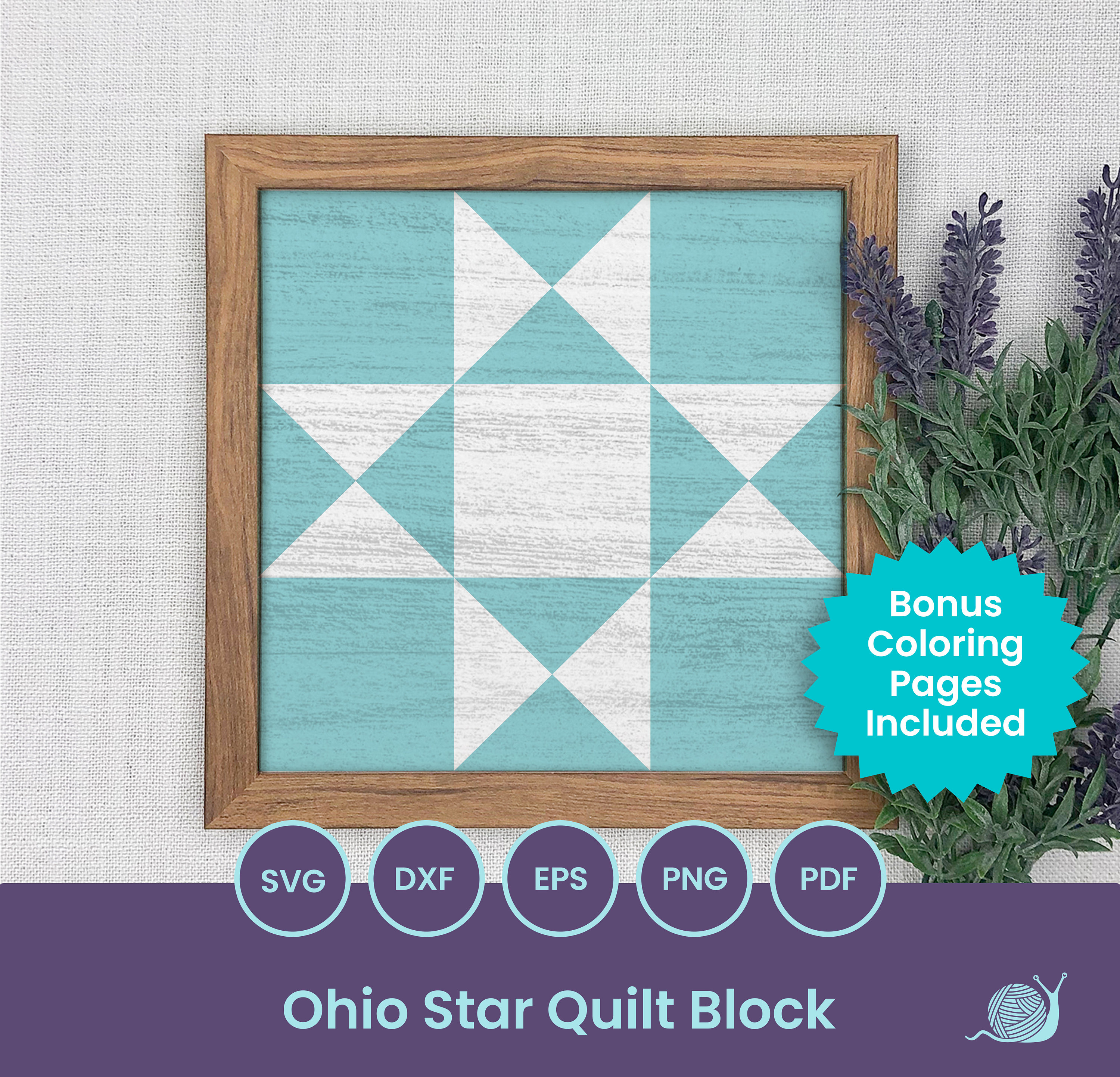 Quilt SVG Laser Cut Files, Ohio Star Barn Quilt, Quilt Block SVG