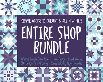 Quilt Block SVG Bundle - Barn Quilt, Laser Cut Files (Digital Download)