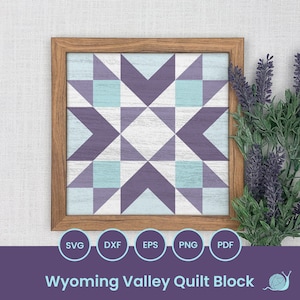 Quilt SVG laser cut files, Wyoming Valley Quilt Block, Barn Quilt SVG, Geometric pattern, Laser cut, Glowforge, Cricut, Silhouette