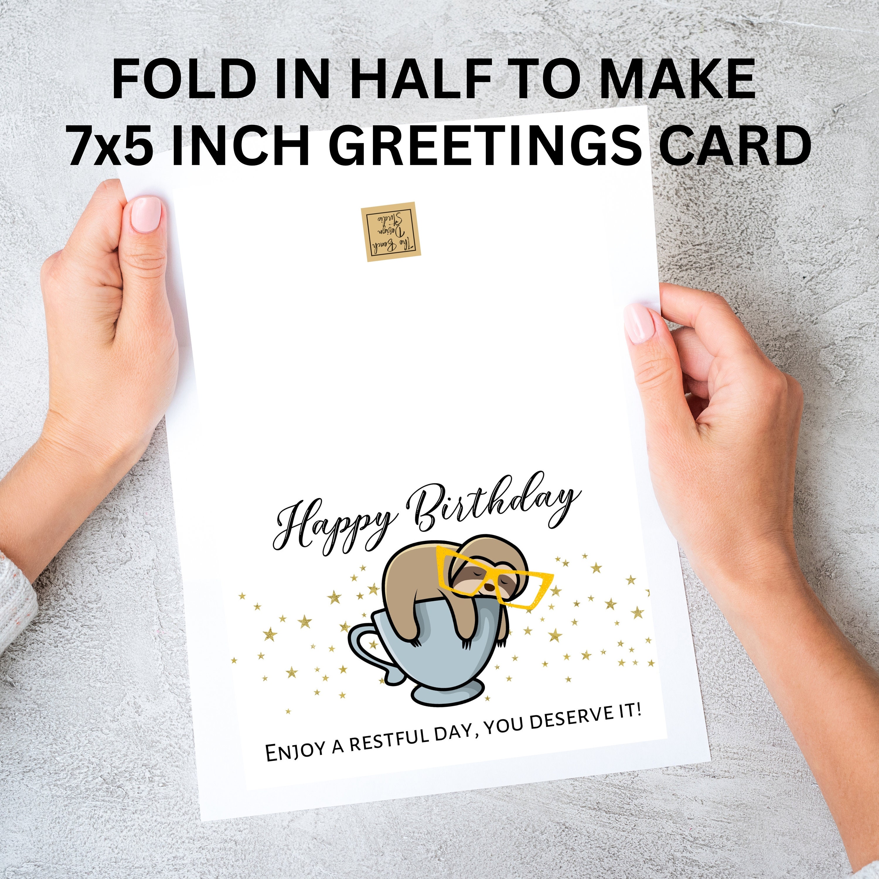 Happy Birthday Printable Sloth Card / Greetings Card / Instant Download ...