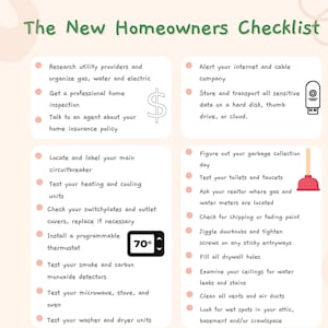 New Home Owners Checklist - Real Estate Guide, Sellers Guide, Digital Download, Canva Template, New Home Owners,