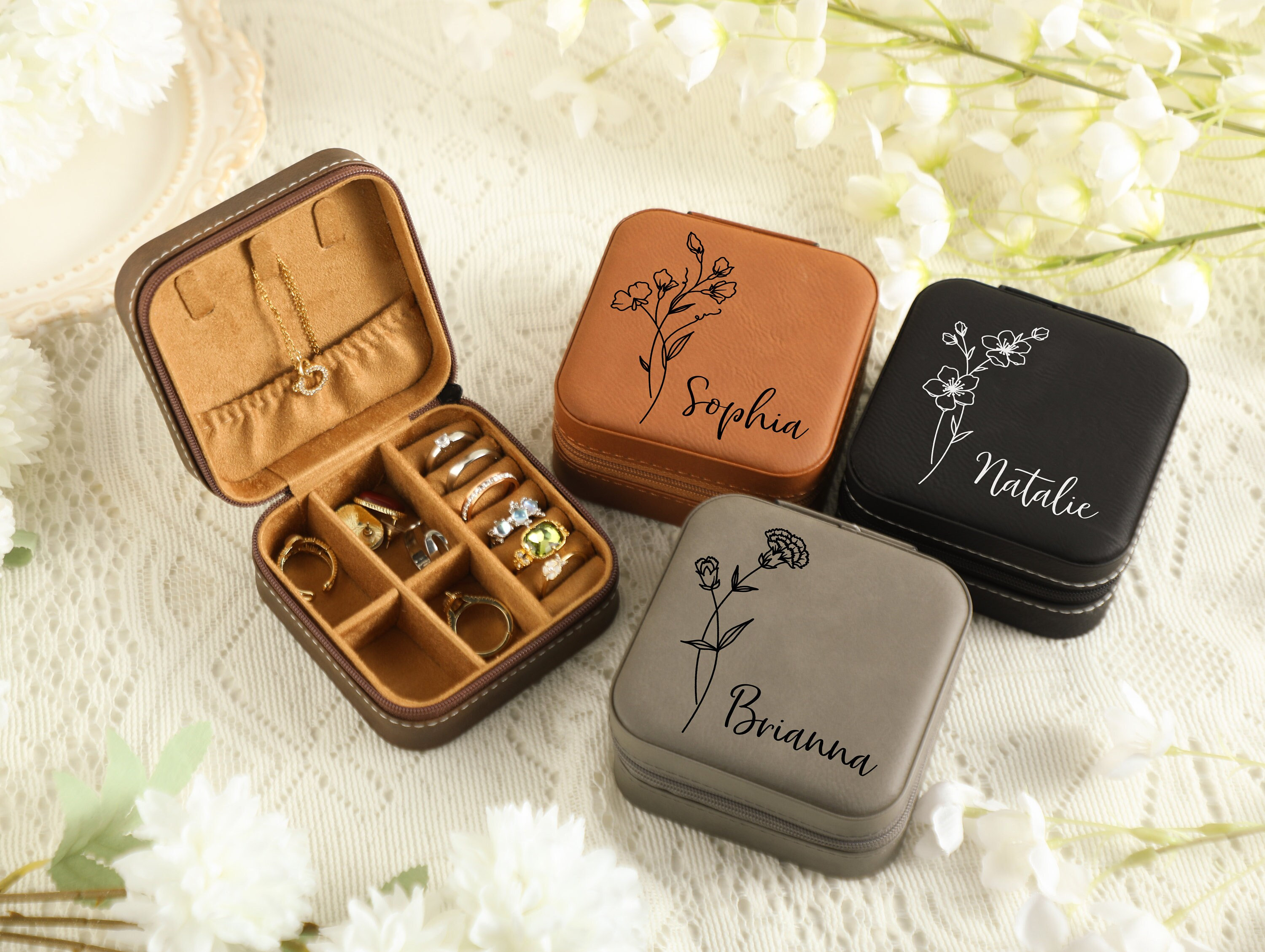 Leather travel deals jewelry portfolio