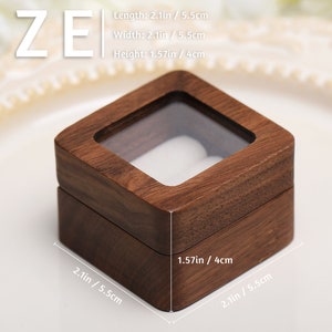 Personalize Double Slot Ring Box with Glass Lid, Wooden Ring Box, Engrave Wooden Ring Box, Ring Box for Proposal, Wedding imagem 8