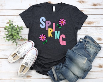 Cute Spring T-shirt, Spring Flower T-shirt, Colorful Spring Tee, Flower Spring T-shirt, Cute Pink Flower Tee, Mother's Day T-shirt