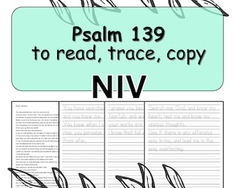 Psalm 139, zeszyt ćwiczeń do nauki pisma odręcznego dla początkujących (wersja cyfrowa PDF)