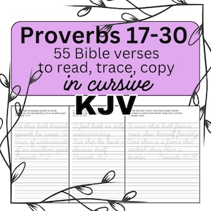 Cursive Copywork Book, 55 Proverbs KJV Verses (Digital PDF)
