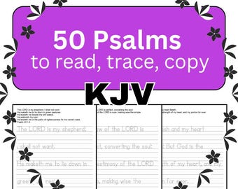 Księga Psalmów KJV, Pismo odręczne dla początkujących (cyfrowy PDF)