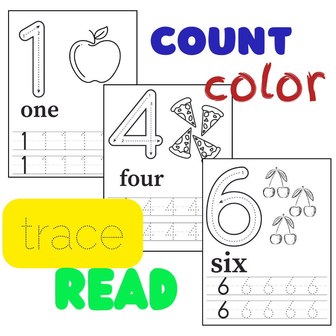 Numbers Tracing Worksheets Pre K Kindergarten Homeschool Printable