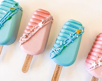 Gender Reveal Cakesicles - Dessert Table Sweets - Party Favor for Gender Reveal - Gift for Mom-to-Be - Boy or Girl Cakesicles - Baby Shower