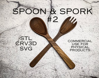 Spoon - Cnc Kitchen Spoon - Wooden Spoon - STL file - STL Spoon