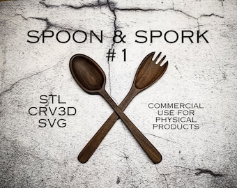 Spoon - Cnc Kitchen Spoon - Wooden Spoon - STL file - STL Spoon