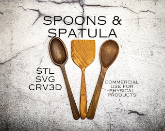 Löffel - Cnc Küchenlöffel - Holzlöffel - STL-Datei - STL Löffel
