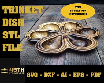 Trinket Dish - CNC dish - STL file - trinket tray - cnc file - digital file