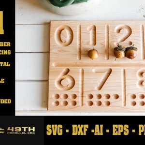 Cnc-Datei - Zahlen-Ablauftafel - Montessori CNC DATEI - Montessori-Tafel