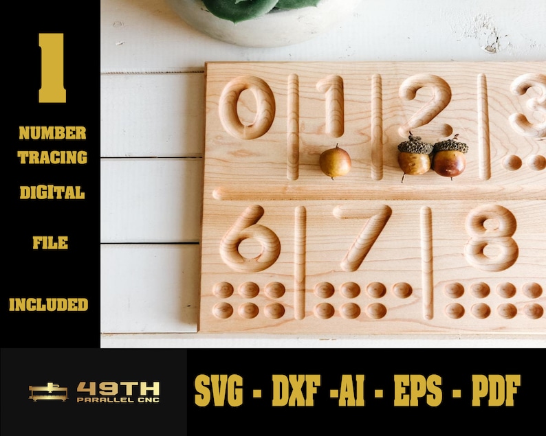 Examples For File Number Pattern Number Tracing CNC File - Number Tracing Board - Montessori CNC FILE ...