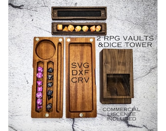 Dice Vault - Dice Dungeon - Cnc Digital File - SVG - Dice Storage - Dice Tray SVG dice tower