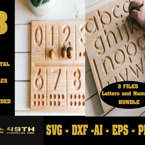 Letter and Number Tracing Boards - Digital File only - Montessori Tracing Boards