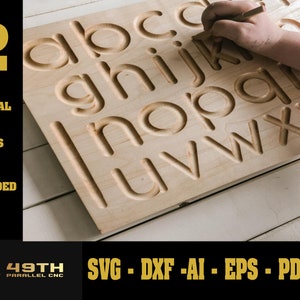 Buchstabenrückhaltebrett CNC-Datei - Montessori CNC-Datei - Montessori Board - DIY Montessori