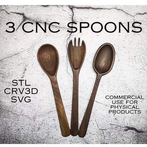 Spoon - Cnc Kitchen Spoon - Wooden Spoon - STL file - STL Spoon