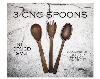 Spoon - Cnc Kitchen Spoon - Wooden Spoon - STL file - STL Spoon