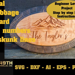 Ovale Cribbage Board - Cribbage Board - Cribbage SVG - Cribbage Board SVG - CNC-bestand - Cnc cribbage Board - Maak uw eigen cribbage Board