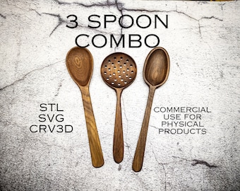 3 wooden spoon bundle - spoon - wood spoon - DYO Spoon -