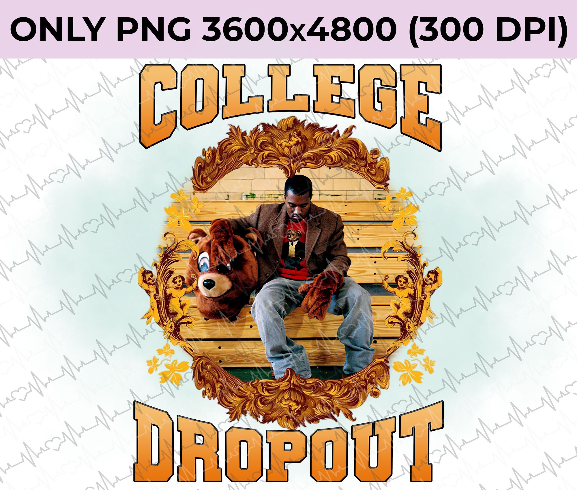 Vintage Kanye West College Png, Rapper Kanye West Tour Png