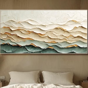 Abstract Impasto Oil Painting Original Textured Wall Art Extra Large Wall Decor Unique Minimalist Painting On Canvas Framed Bedroom Wall Art