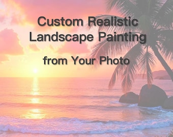 Original Canvas Wall Art Custom Handmade Realistic Landscape Oil Painting From Photo Personalized Nature Scenery Framed Wall Decor