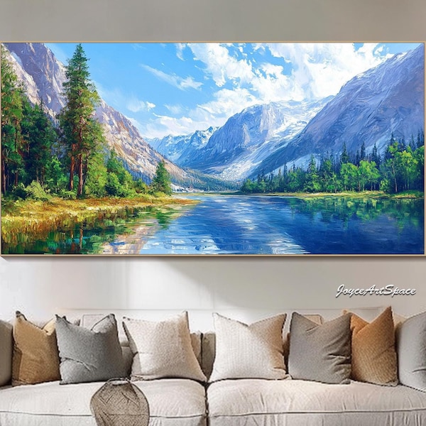 Landscape Painting on Canvas Original Abstract Mountain Oil Painting Living Room Wall Art Texture Wall Art Extra Large Wall Art Oil Painting