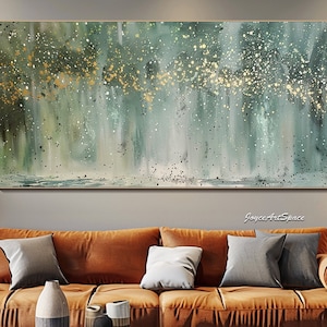 Large Abstract Oil Painting on Canvas Modern 3D Abstract Wall Art Original Painting Living Room Wall Art Green Boho Wall Art Canvas Painting