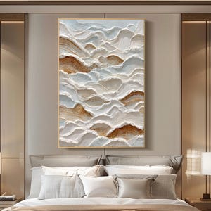 3D Textured Wall Art Original Ocean Wave Oil Painting Modern Bedroom Wall Decor Unique Impasto Wall Art Abstract Neutral Painting On Canvas